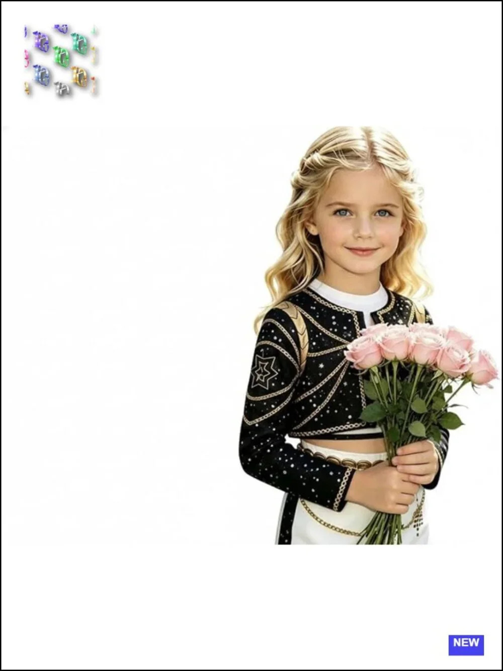 Girls Halloween Costume Set Sequined Jacket Dance Outfit Kids 3pcs
